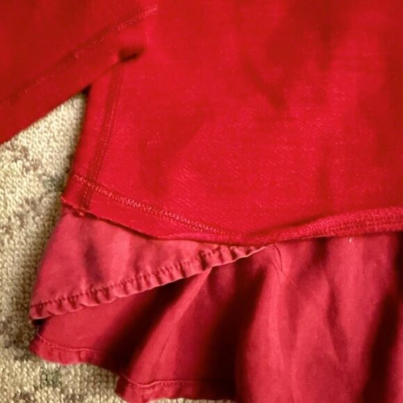 lululemon athletica red pullover hoodie with sueded cotton ruffles in back - 8 - Picture 7 of 12